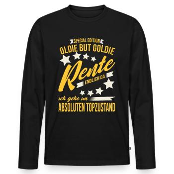 Rente Endlich Im Absoluten Topzustand - Rentner - Männer Premium Bio Langarmshirt - Schwarz - Vorne - Nico (187cm)