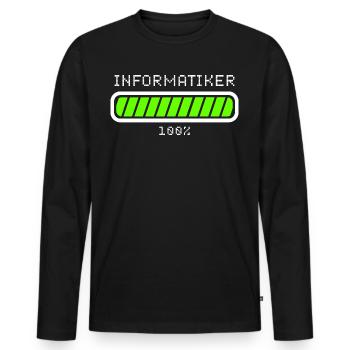 Informatiker Informatik Studium - Männer Premium Bio Langarmshirt - Schwarz - Vorne - Nico (187cm)