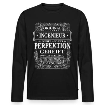 Original Ingenieur Kollegen Geschenk Vintage - Männer Premium Bio Langarmshirt - Schwarz - Vorne - Nico (187cm)