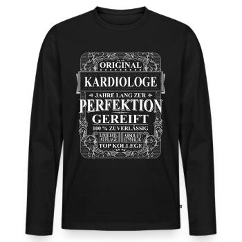 Original Kardiologe Kollegen Geschenk Vintage - Männer Premium Bio Langarmshirt - Schwarz - Vorne - Nico (187cm)