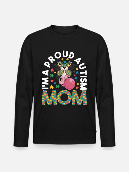 Autistic Autism Mother Autistic - Men's Premium Organic Long Sleeve Shirt - black