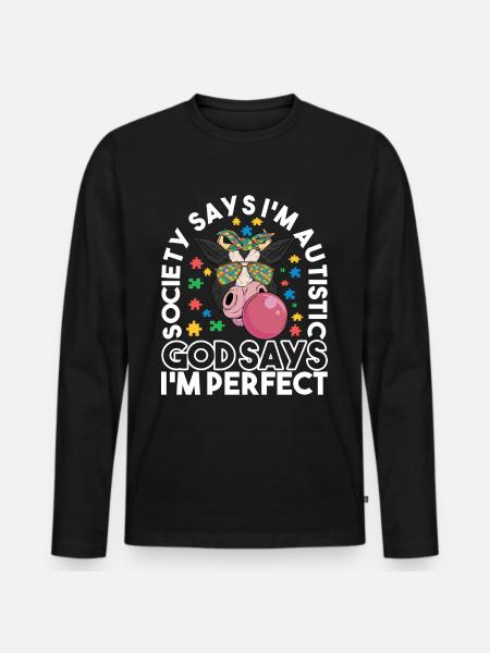 Autistic Autism Autistic - Men's Premium Organic Long Sleeve Shirt - black