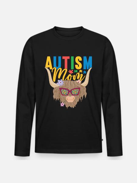 Autistic Autism Autistic - Men's Premium Organic Long Sleeve Shirt - black