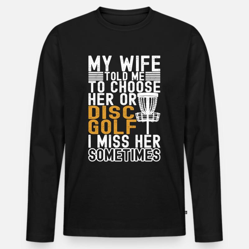 Disc Golf Disc Golfer - Männer Premium Bio Langarmshirt - Schwarz