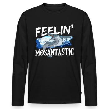 Feelin' Mosantastic Mosasaurus Préhistorique - T-shirt manches longues Premium bio Homme - noir - Devant - Nico (187cm)