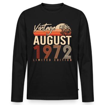 50. Jahrestag August 1972 - Männer Premium Bio Langarmshirt - Schwarz - Vorne - Nico (187cm)
