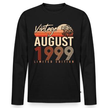Geburtsmonat August 1999 - Männer Premium Bio Langarmshirt - Schwarz - Vorne - Nico (187cm)