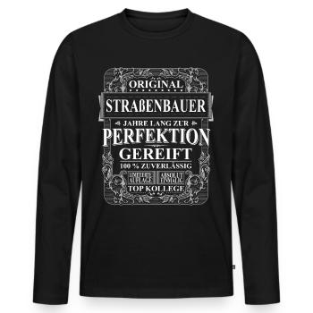 Original Straßenbauer Kollegen Geschenk Vintage - Männer Premium Bio Langarmshirt - Schwarz - Vorne - Nico (187cm)