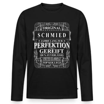 Original Schmied Kollegen Geschenk Vintage - Männer Premium Bio Langarmshirt - Schwarz - Vorne - Nico (187cm)