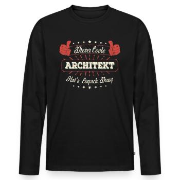 Dieser Coole Architekt Geschenk Kollegen Spruch - Männer Premium Bio Langarmshirt - Schwarz - Vorne - Nico (187cm)