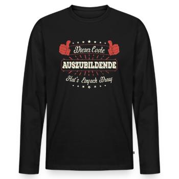 Dieser Coole Auszubildende Geschenk Kollegen - Männer Premium Bio Langarmshirt - Schwarz - Vorne - Nico (187cm)