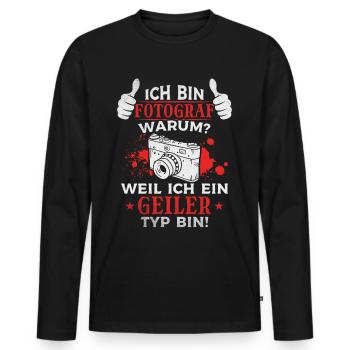 Fotografen Ich Bin Fotograf Kamera Fotograf Geiler - Männer Premium Bio Langarmshirt - Schwarz - Vorne - Nico (187cm)