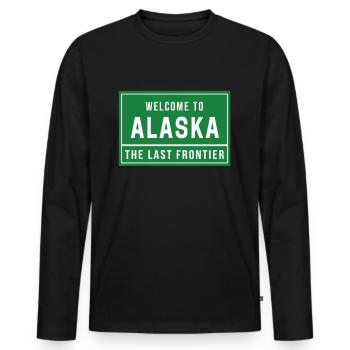 Alaska - Men's Premium Organic Long Sleeve Shirt - black - Front - Nico (187cm)