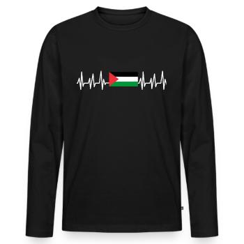 Palestine Gift Free Palestine Gaza Strip - Men's Premium Organic Long Sleeve Shirt - black - Front - Nico (187cm)