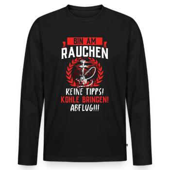 Shisha Geschenk für Wasserpfeife Shishabar Pfeife - Männer Premium Bio Langarmshirt - Schwarz - Vorne - Nico (187cm)