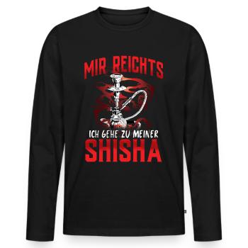 Shisha Geschenk für Wasserpfeife Shishabar Pfeife - Männer Premium Bio Langarmshirt - Schwarz - Vorne - Nico (187cm)