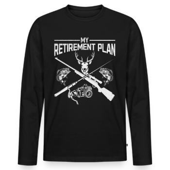 Prévoyance vieillesse pour les photographes Photographie Chasse & - T-shirt manches longues Premium bio Homme - noir - Devant - Nico (187cm)