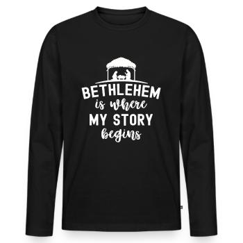 Christentum - Männer Premium Bio Langarmshirt - Schwarz - Vorne - Nico (187cm)