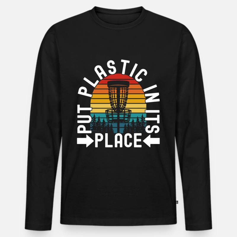 Disc Golf Disc Golfer - Männer Premium Bio Langarmshirt - Schwarz