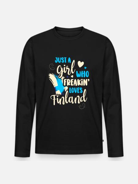 Finland - Men's Premium Organic Long Sleeve Shirt - black