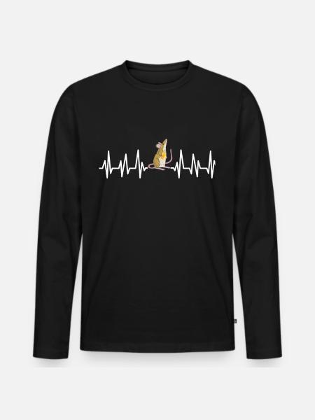 Mouse - Men's Premium Organic Long Sleeve Shirt - black
