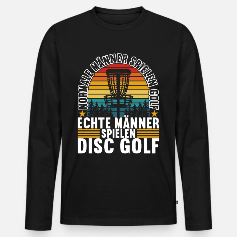 Disc Golf Disc Golfer - Männer Premium Bio Langarmshirt - Schwarz