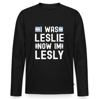 Transgenre Tshirt Transsexual Pride - T-shirt manches longues Premium bio Homme - noir - Devant - Nico (187cm)