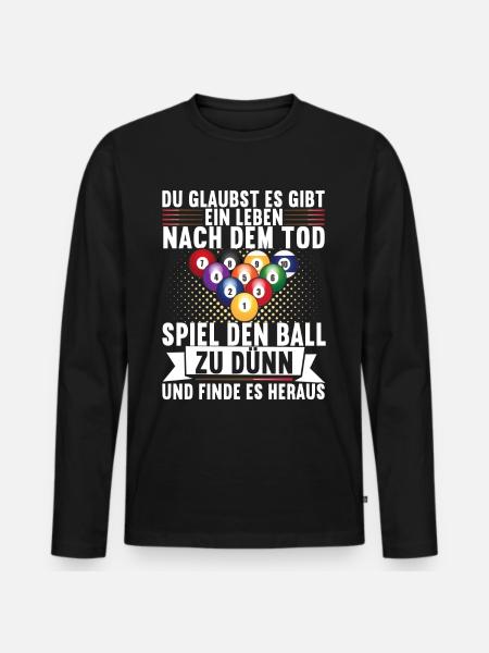 Pool Billard Billardspieler Pooltisch - Männer Premium Bio Langarmshirt - Schwarz