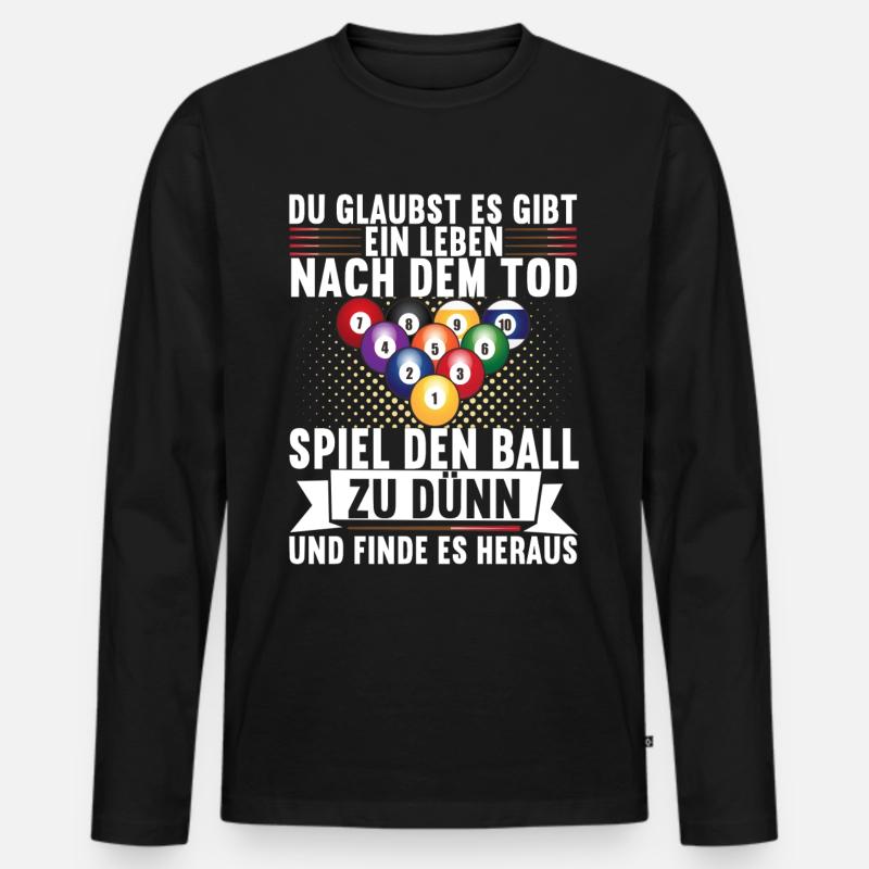 Pool Billard Billardspieler Pooltisch - Männer Premium Bio Langarmshirt - Schwarz