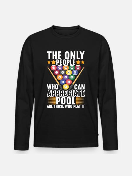 Pool Billard Billardspieler Pooltisch - Männer Premium Bio Langarmshirt - Schwarz