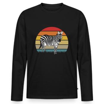 Zebra Africa Horse Hipster Gift Animal Stripe - Men's Premium Organic Long Sleeve Shirt - black - Front - Nico (187cm)