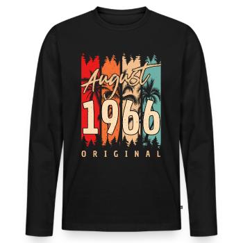 Août 1966 Original - T-shirt manches longues Premium bio Homme - noir - Devant - Nico (187cm)