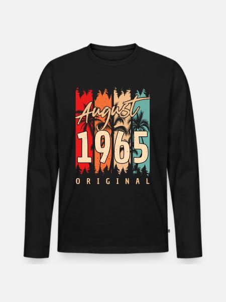 August 1965 Original - Men's Premium Organic Long Sleeve Shirt - black