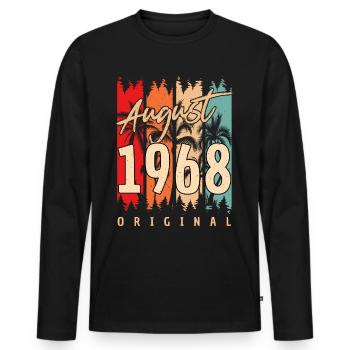 August 1968 Vintage - Men's Premium Organic Long Sleeve Shirt - black - Front - Nico (187cm)