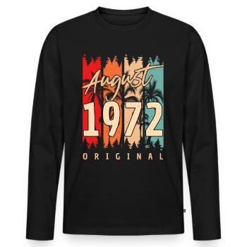 50. Jahrestag August 1972 - Männer Premium Bio Langarmshirt - Schwarz - Vorne - Nico (187cm)