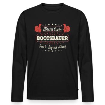 Dieser Coole Bootsbauer Geschenk Kollegen Spruch - Männer Premium Bio Langarmshirt - Schwarz - Vorne - Nico (187cm)
