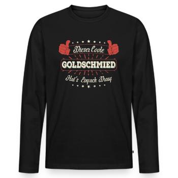 Dieser Coole Goldschmied Geschenk Kollegen Spruch - Männer Premium Bio Langarmshirt - Schwarz - Vorne - Nico (187cm)