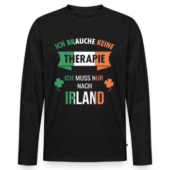 Irland Irische Insel Ireland Idee - Männer Premium Bio Langarmshirt - Schwarz - Vorne - Nico (187cm)