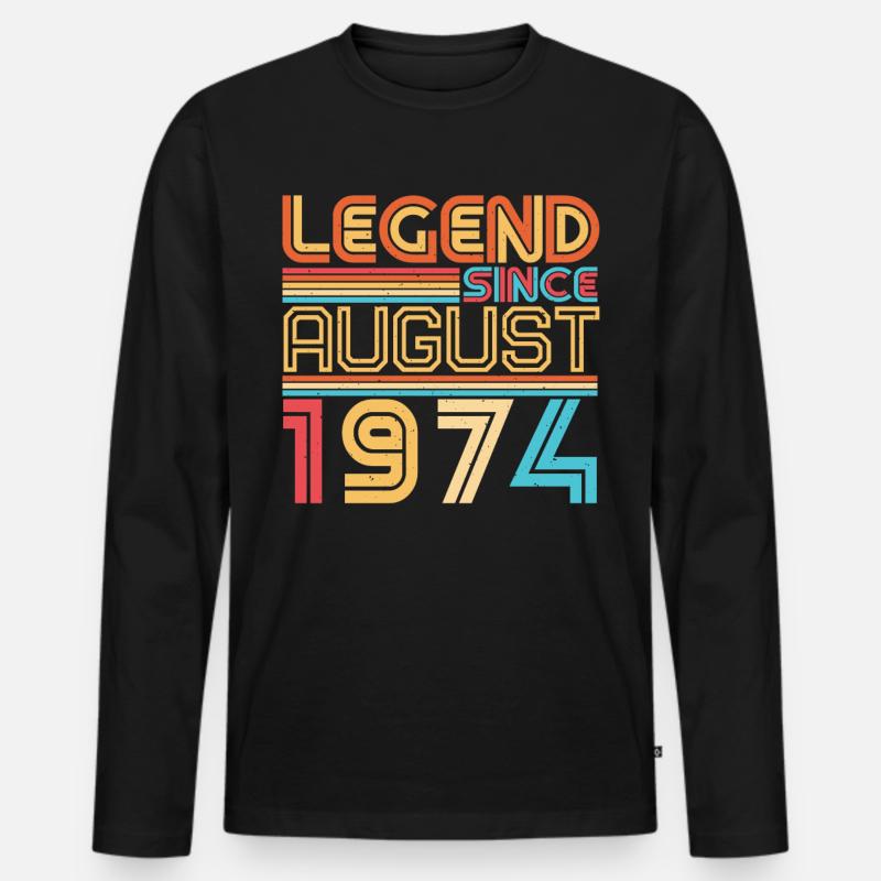 August 1974 Geschenkidee - Männer Premium Bio Langarmshirt - Schwarz