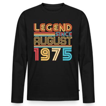 August 1975 Geschenkidee - Männer Premium Bio Langarmshirt - Schwarz - Vorne - Nico (187cm)