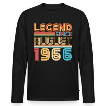 1966 Im August Legende - Männer Premium Bio Langarmshirt - Schwarz - Vorne - Nico (187cm)