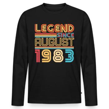 Année de construction Août 1983 - T-shirt manches longues Premium bio Homme - noir - Devant - Nico (187cm)