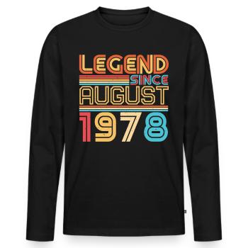 Baujahr August 1978 - Männer Premium Bio Langarmshirt - Schwarz - Vorne - Nico (187cm)