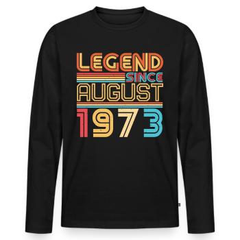 August 1973 Geschenkidee - Männer Premium Bio Langarmshirt - Schwarz - Vorne - Nico (187cm)