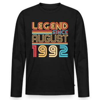 A l’âge de 30 août 1992 - T-shirt manches longues Premium bio Homme - noir - Devant - Nico (187cm)