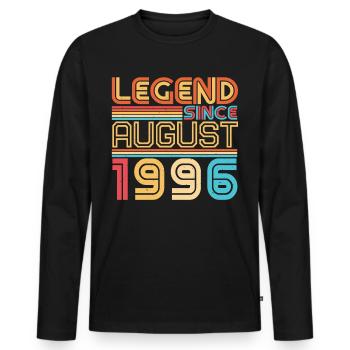 1996 August Retro - Men's Premium Organic Long Sleeve Shirt - black - Front - Nico (187cm)