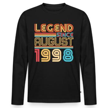 1998 Août Rétro - T-shirt manches longues Premium bio Homme - noir - Devant - Nico (187cm)