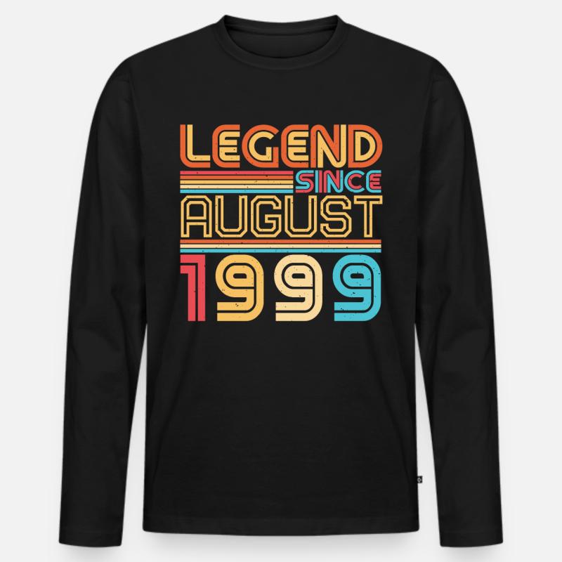 1999 August Retro - Männer Premium Bio Langarmshirt - Schwarz
