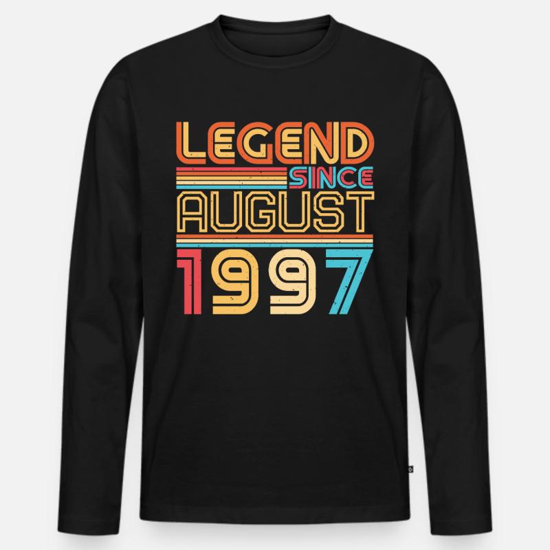 1997 August Retro - Männer Premium Bio Langarmshirt - Schwarz