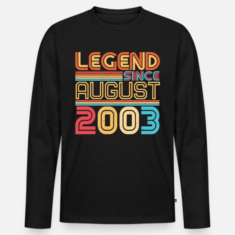 Geboren Im August 2003 - Männer Premium Bio Langarmshirt - Schwarz